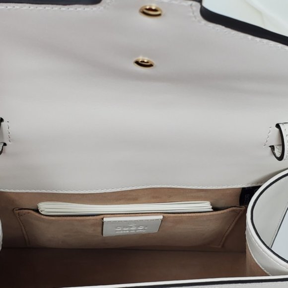 100% Auth Gucci Sylvie Mini White CrossbodyBag New - Picture 6 of 8